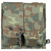 Portacargadores MOLLE doble para cargadores M4/M16 Flecktarn, nylon 100% y cierre de velcro