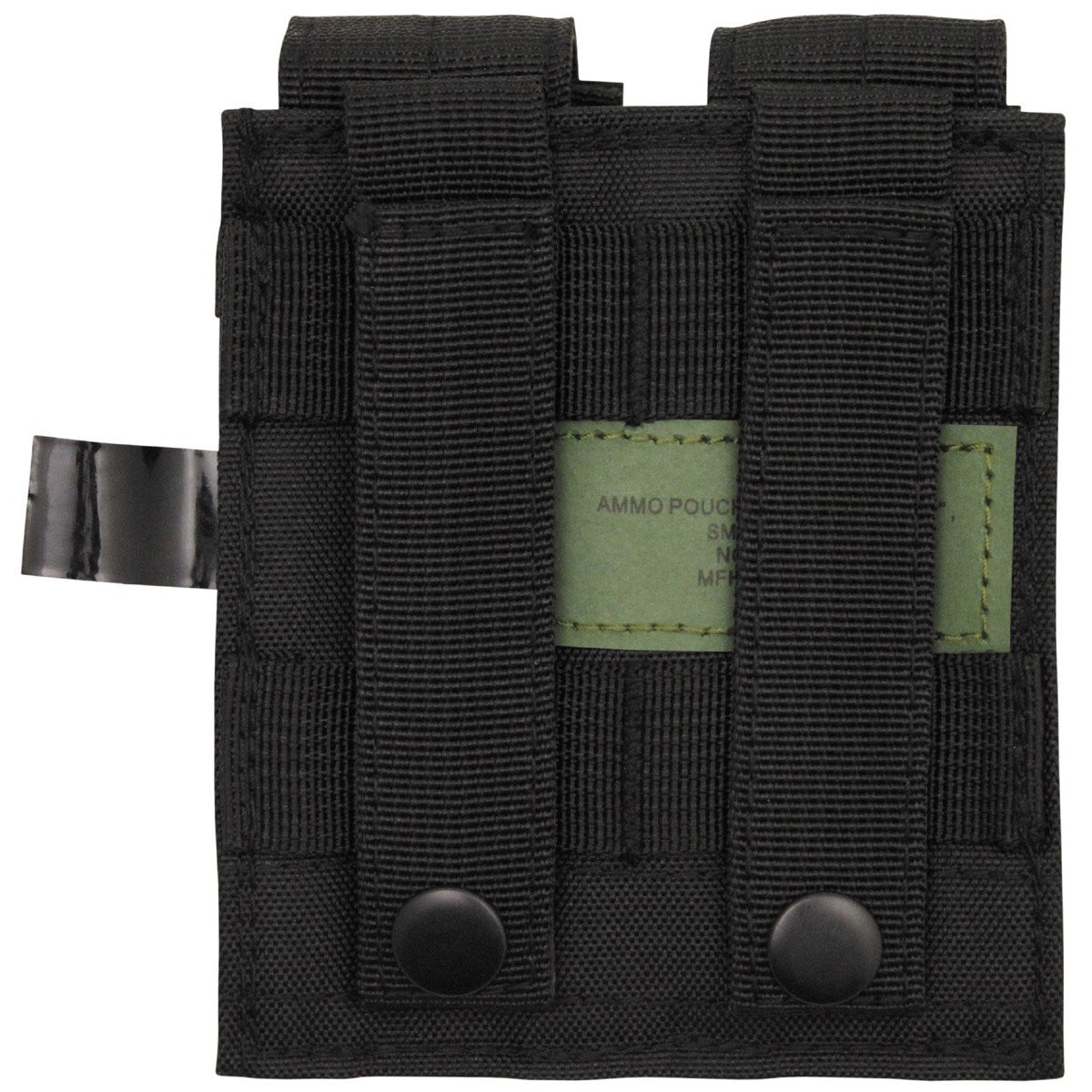 Funda MOLLE para dos cargadores de pistola, color negra, cierre de velcro