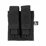 Funda MOLLE para dos cargadores de pistola, color negra, cierre de velcro