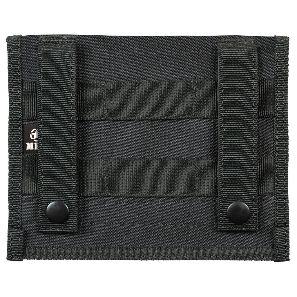 Funda MOLLE de pecho negra para documentos, 100% nylon, cierre velcro, 18 x 14 cm