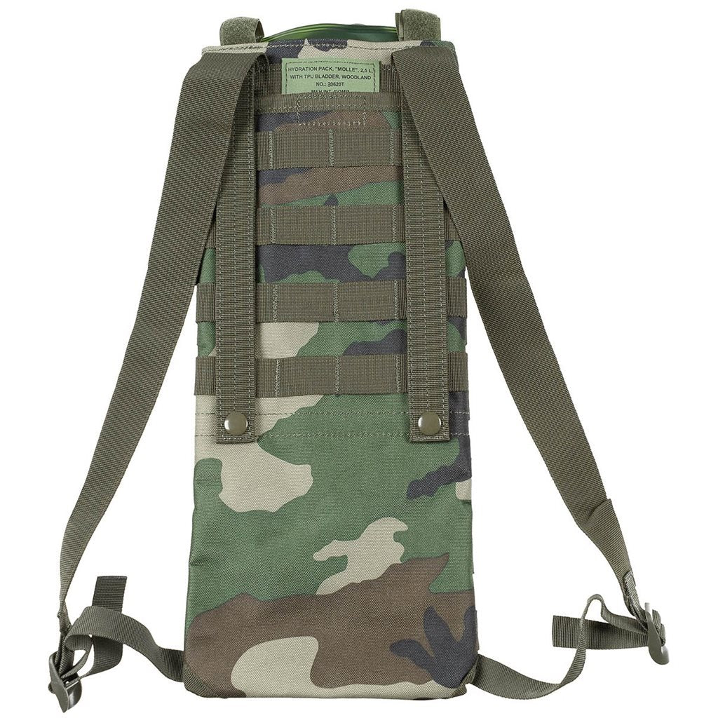 Mochila de hidratación MOLLE WOODLAND 2,5 L con depósito y boquilla