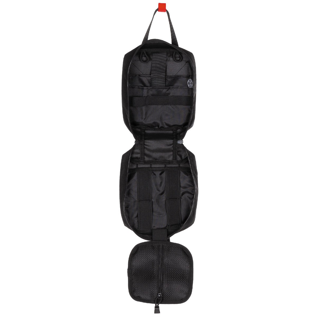 Botiquín grande IFAK MOLLE negro MFH, compatible con MOLLE/PALS con organizadores interiores