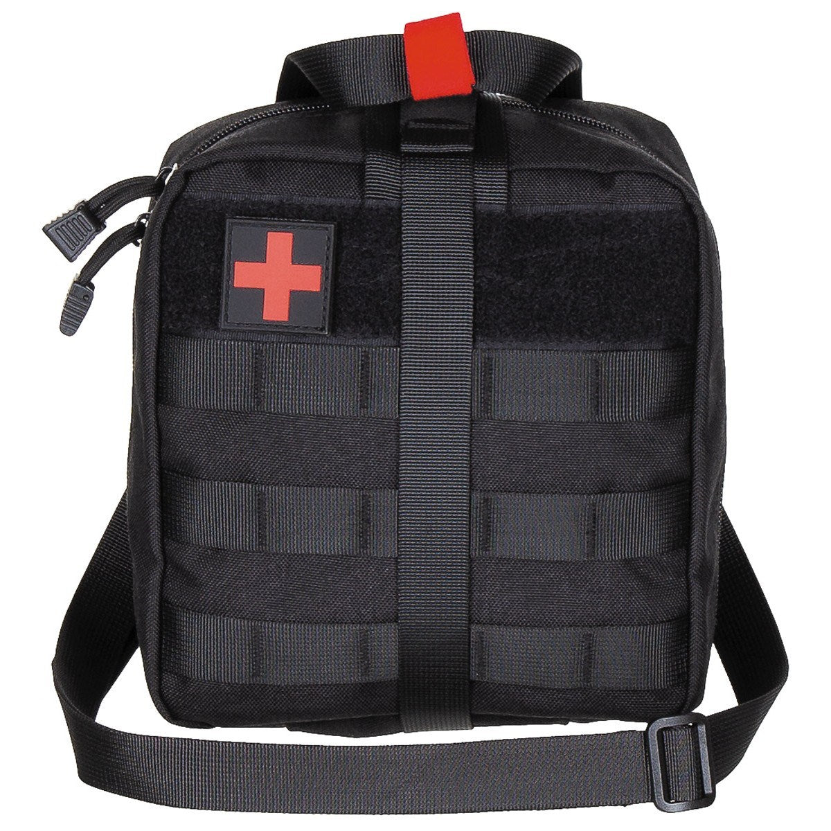 Botiquín grande IFAK MOLLE negro MFH, compatible con MOLLE/PALS con organizadores interiores