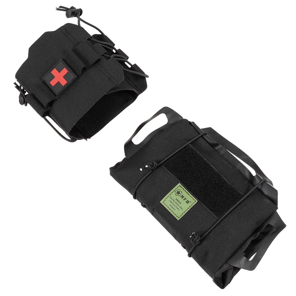 Funda táctica IFAK COYOTE en color coyote, dos piezas compatible con MOLLE/PALS para equipo de primeros auxilios