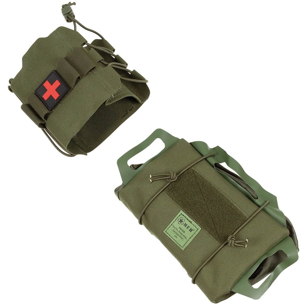 Funda táctica IFAK COYOTE en color coyote, dos piezas compatible con MOLLE/PALS para equipo de primeros auxilios
