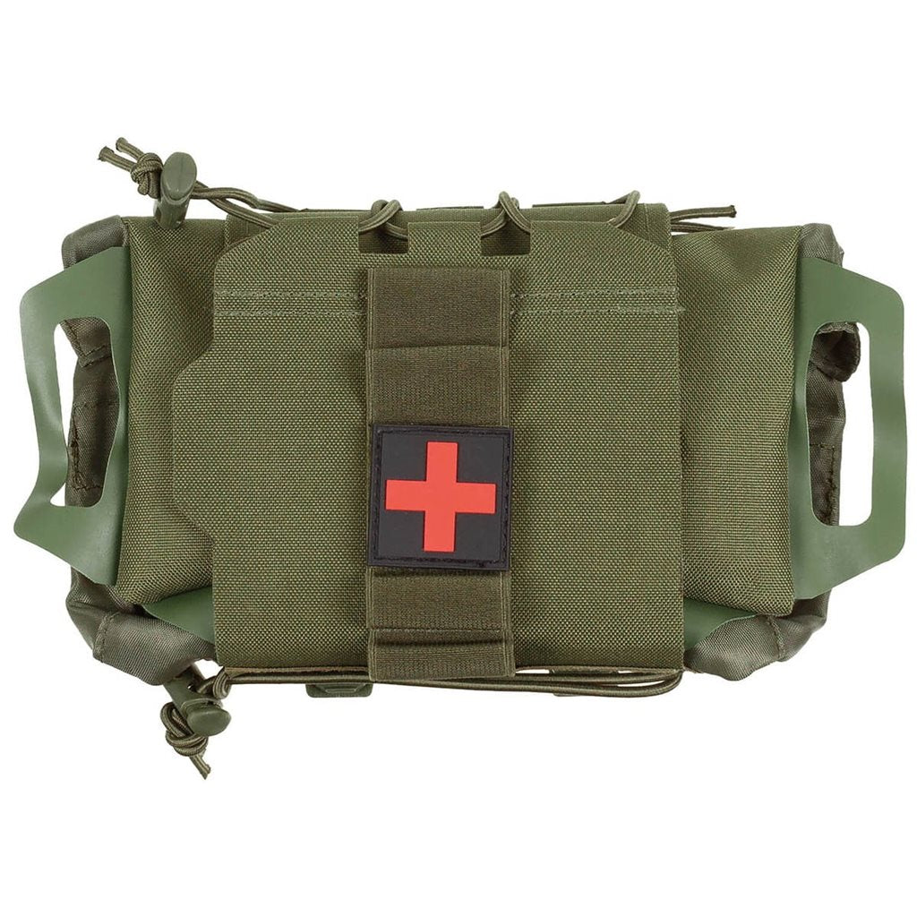 Funda táctica IFAK COYOTE en color coyote, dos piezas compatible con MOLLE/PALS para equipo de primeros auxilios