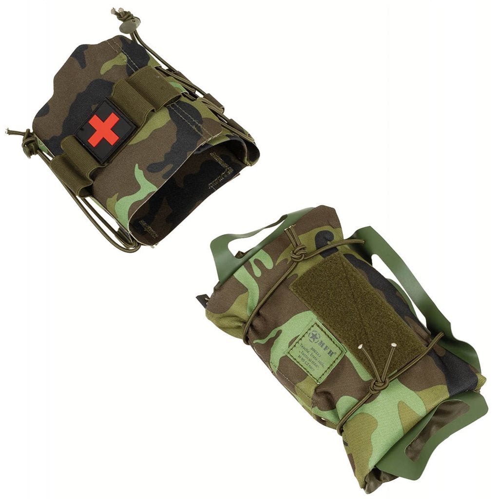 Funda táctica IFAK COYOTE en color coyote, dos piezas compatible con MOLLE/PALS para equipo de primeros auxilios