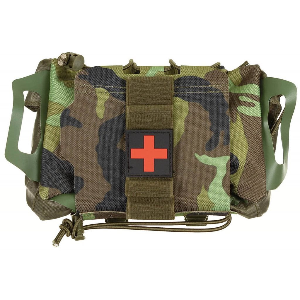 Funda táctica IFAK COYOTE en color coyote, dos piezas compatible con MOLLE/PALS para equipo de primeros auxilios
