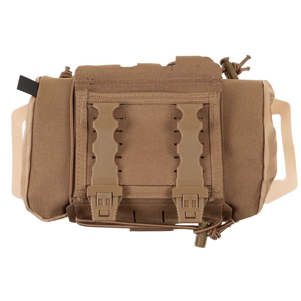 Funda táctica IFAK COYOTE en color coyote, dos piezas compatible con MOLLE/PALS para equipo de primeros auxilios