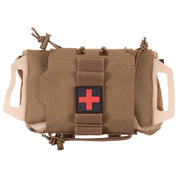 Funda táctica IFAK COYOTE en color coyote, dos piezas compatible con MOLLE/PALS para equipo de primeros auxilios
