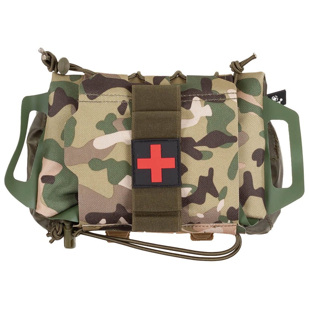 Funda táctica IFAK COYOTE en color coyote, dos piezas compatible con MOLLE/PALS para equipo de primeros auxilios