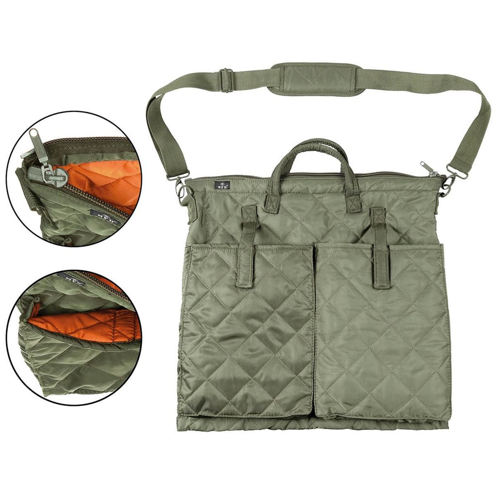 Bolsa BW PILOT para casco, color verde y naranja
