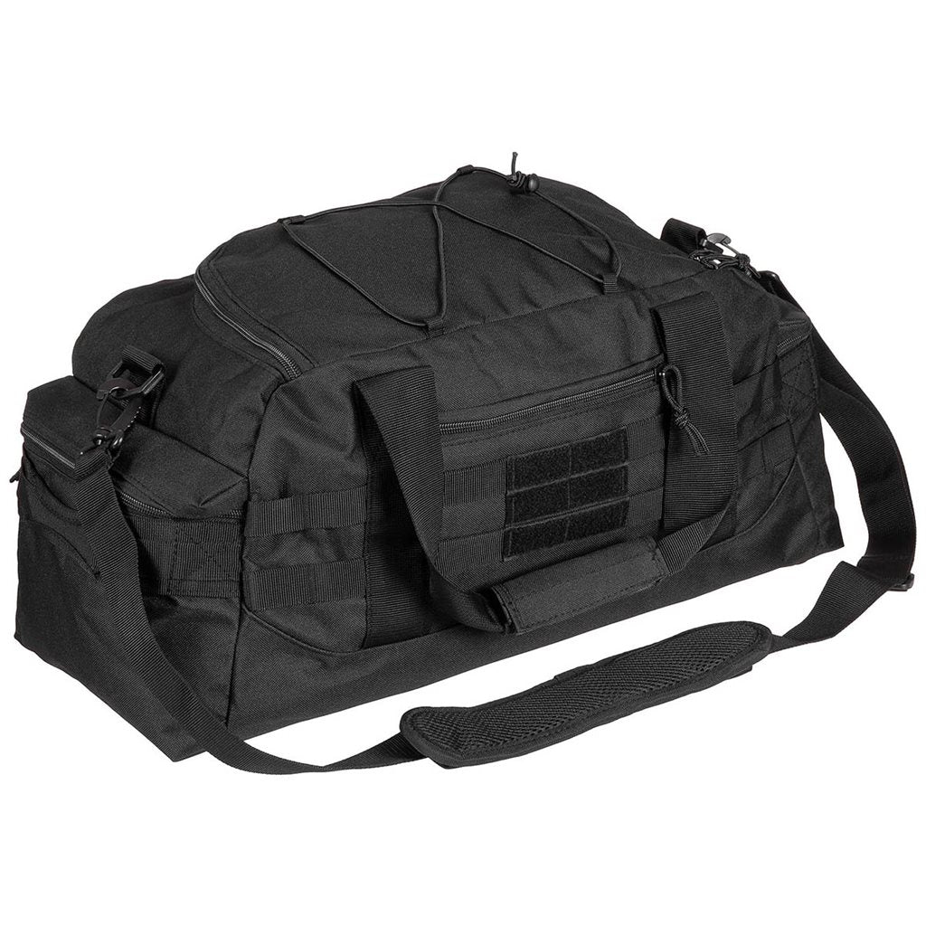 Bolsa de transporte Operation 30 negra con correa estilo aviator vista frontal
