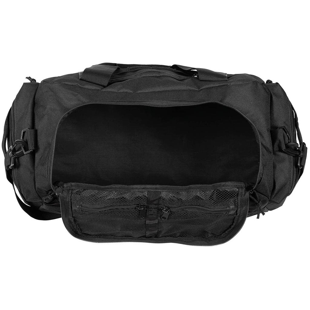 Bolsa de transporte Operation 30 negra con correa estilo aviator vista frontal