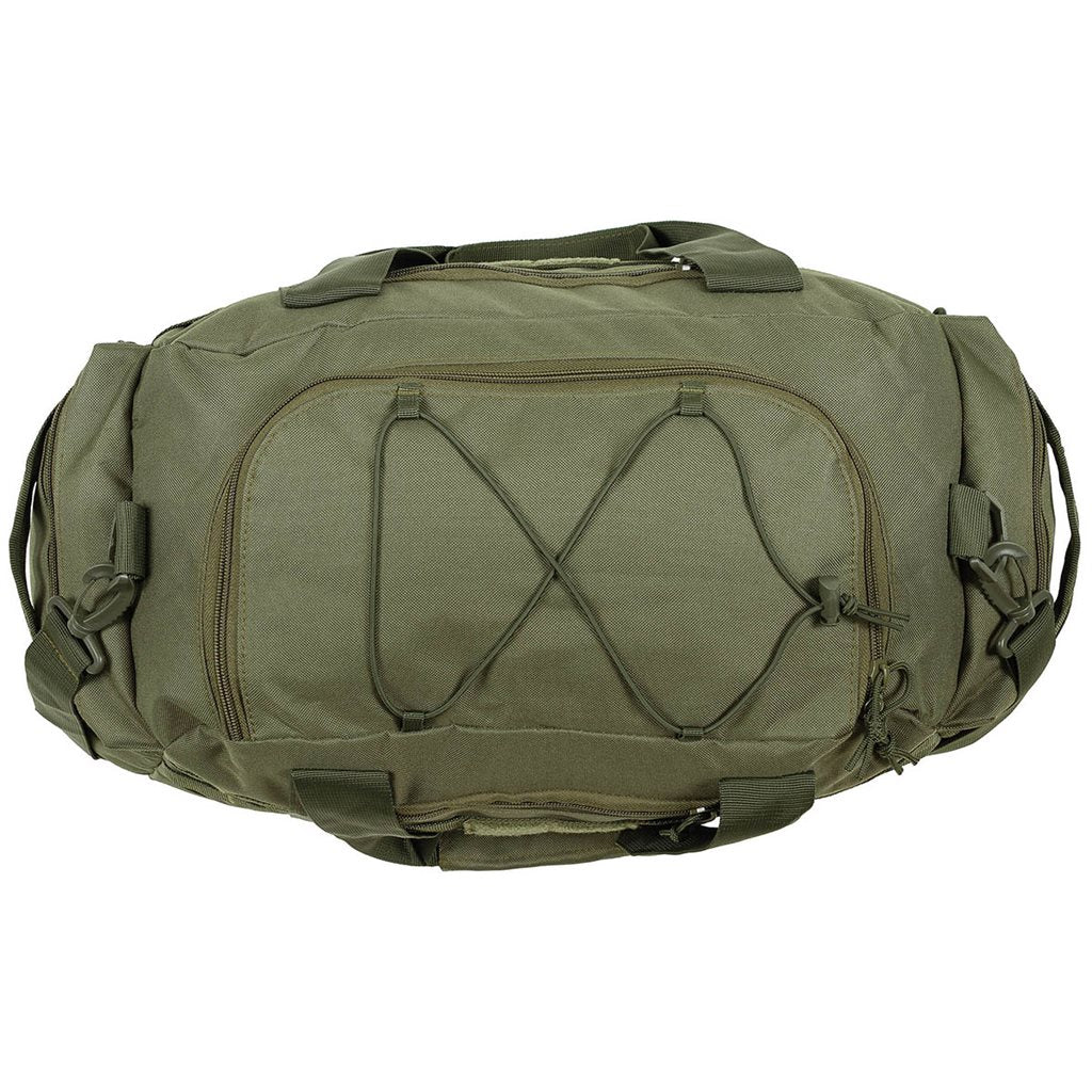 Bolsa de transporte Operation 30 negra con correa estilo aviator vista frontal