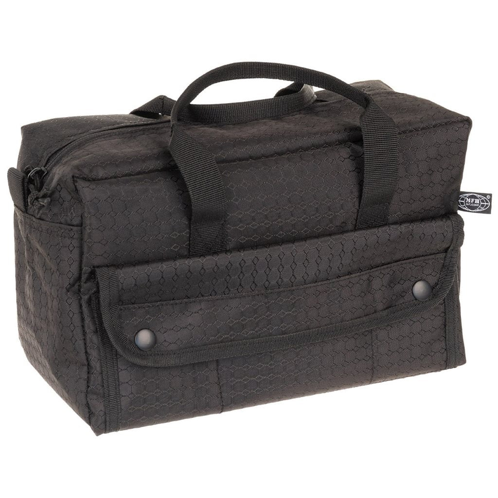 Bolsa de herramientas OctaTac negra, 8 L, 28×18×16 cm, doble asa y cierre de cremallera