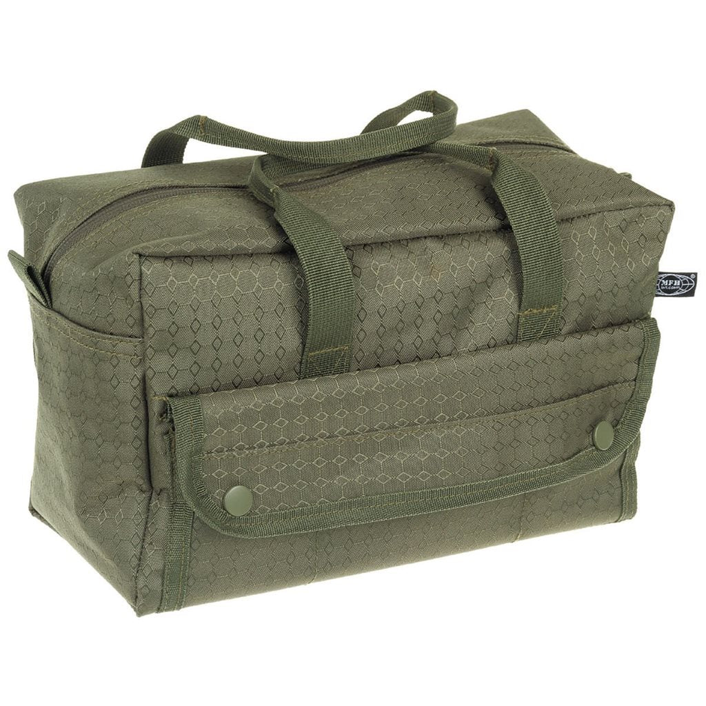 Bolsa de herramientas OctaTac negra, 8 L, 28×18×16 cm, doble asa y cierre de cremallera