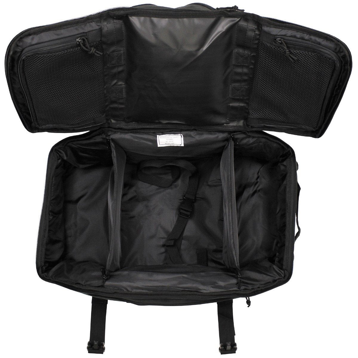 Bolsa TRAVEL MOLLE negra convertible en mochila, aprox. 48 L, 62x25x35 cm