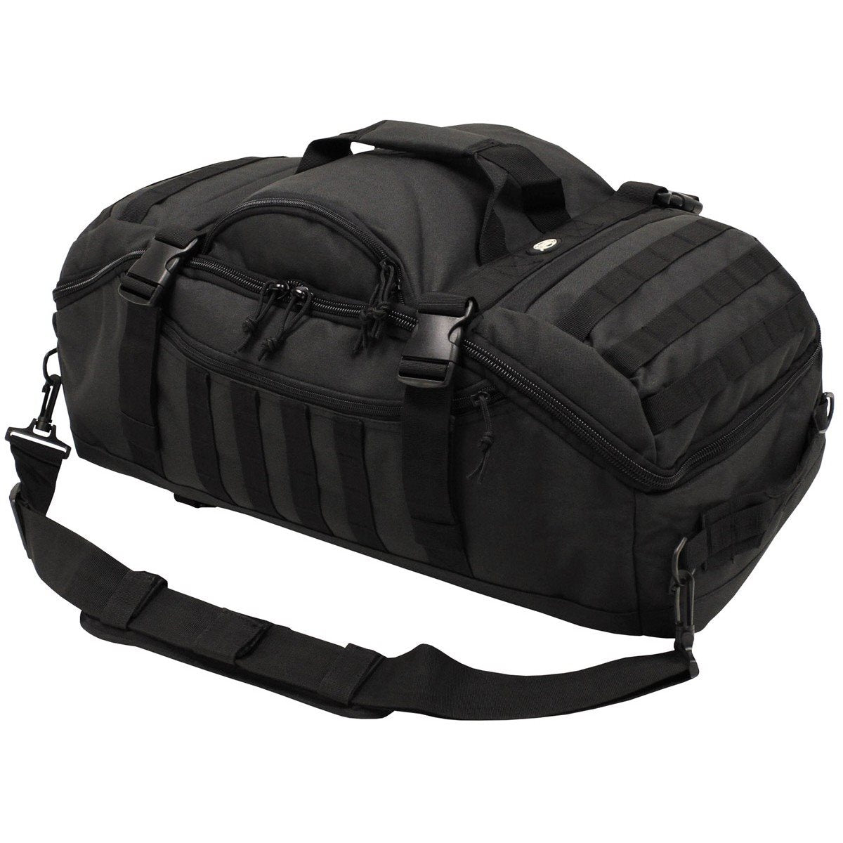 Bolsa TRAVEL MOLLE negra convertible en mochila, aprox. 48 L, 62x25x35 cm