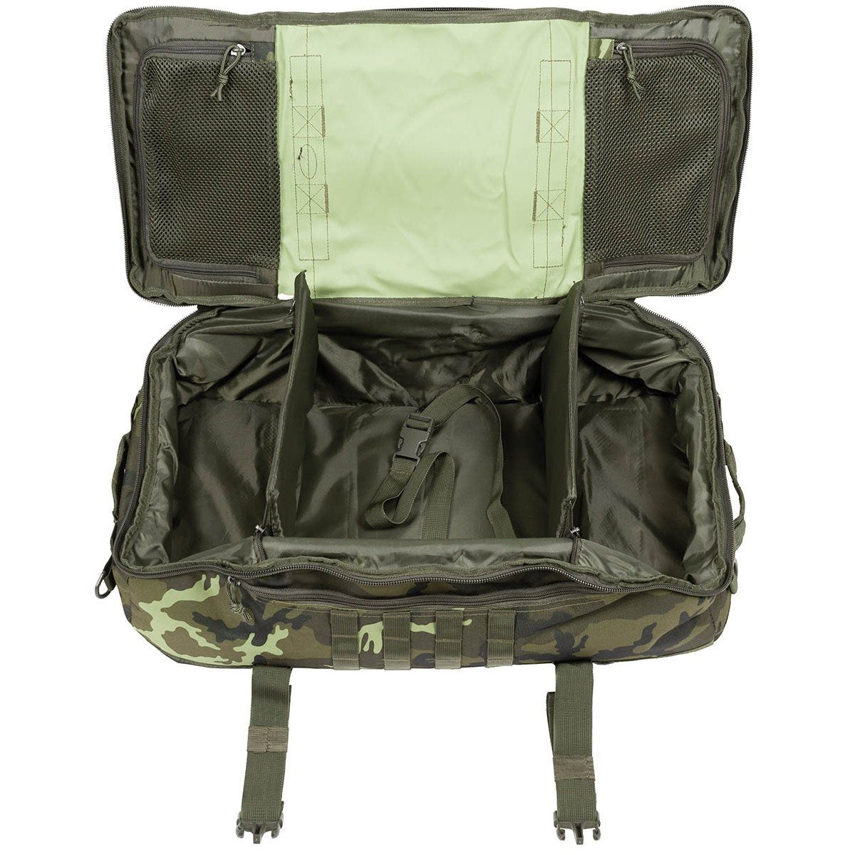 Bolsa TRAVEL MOLLE negra convertible en mochila, aprox. 48 L, 62x25x35 cm