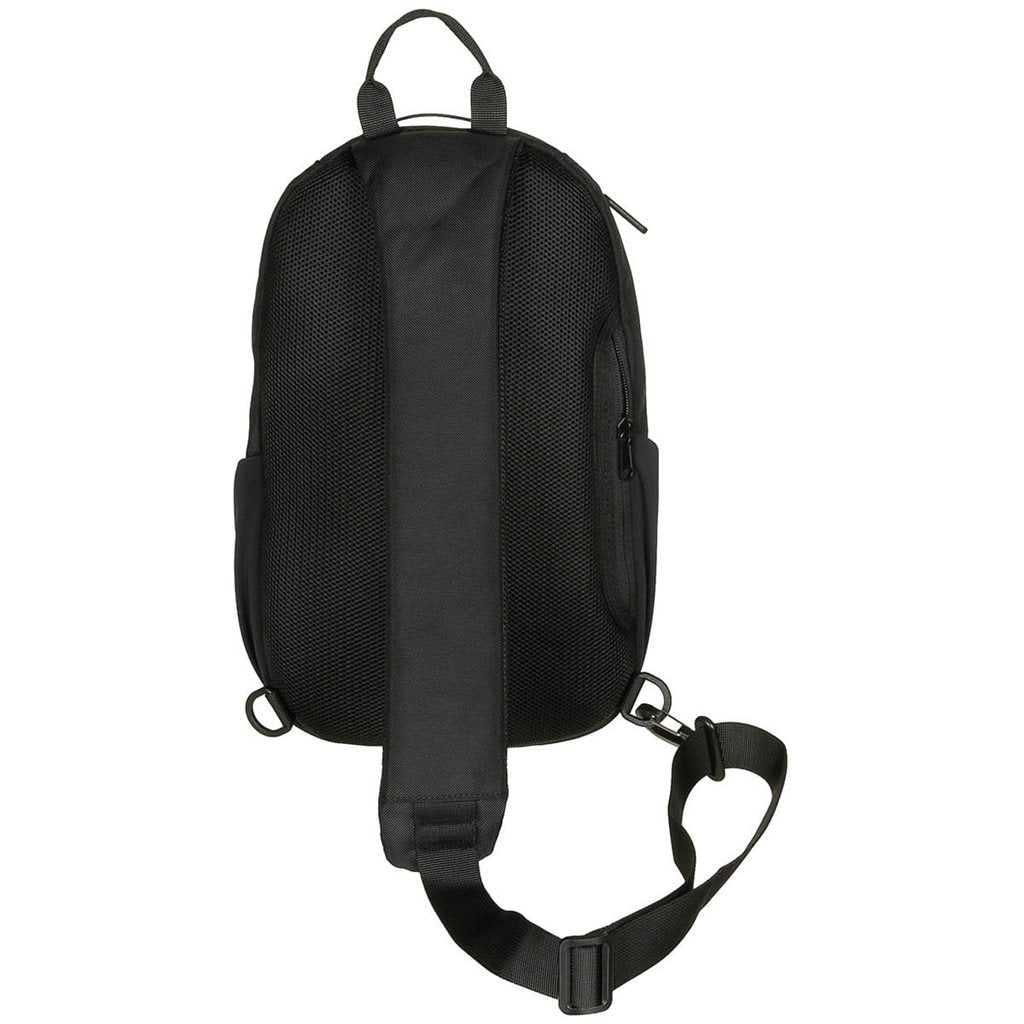 Mochila Travel Sling negra con respaldo acolchado y 2 anillas en D, 22×35×9 cm, 7 l