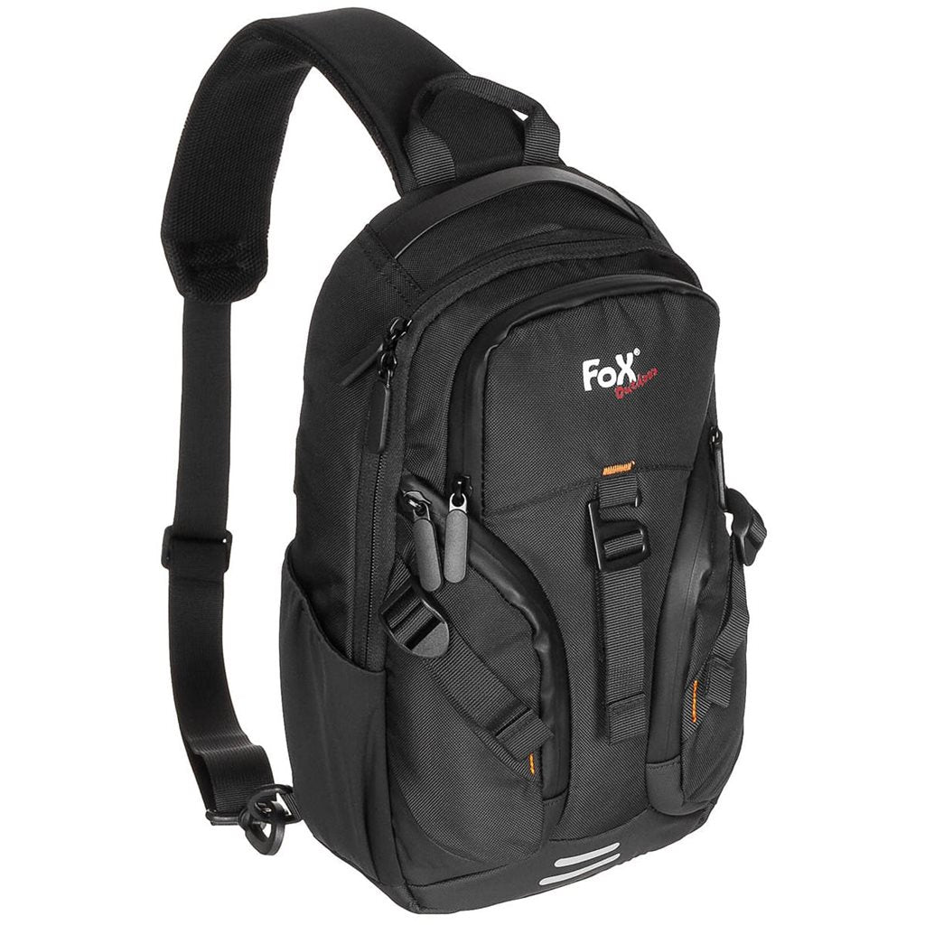 Mochila Travel Sling negra con respaldo acolchado y 2 anillas en D, 22×35×9 cm, 7 l