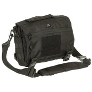 Bolsa bandolera negra con sistema MOLLE, 28 x 19 x 6,5 cm, 100% poliéster