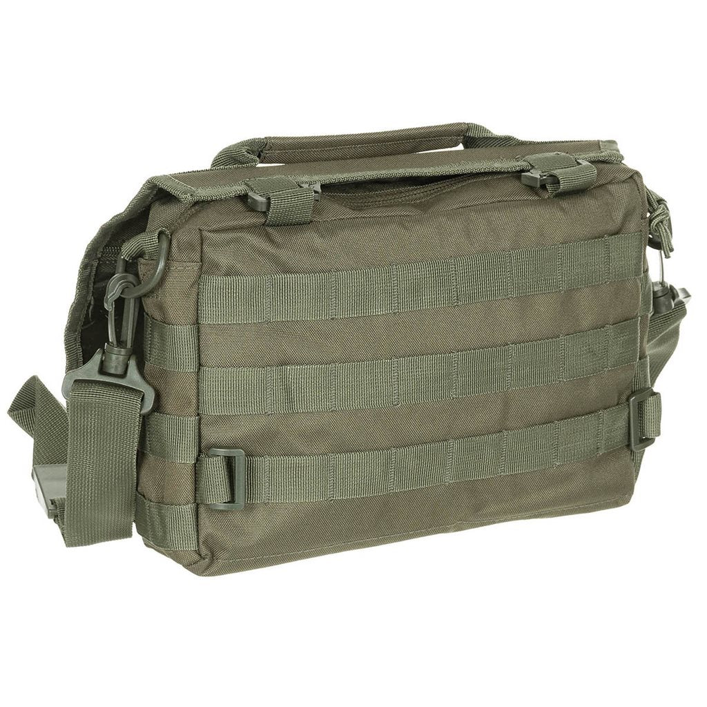 Bolsa bandolera negra con sistema MOLLE, 28 x 19 x 6,5 cm, 100% poliéster
