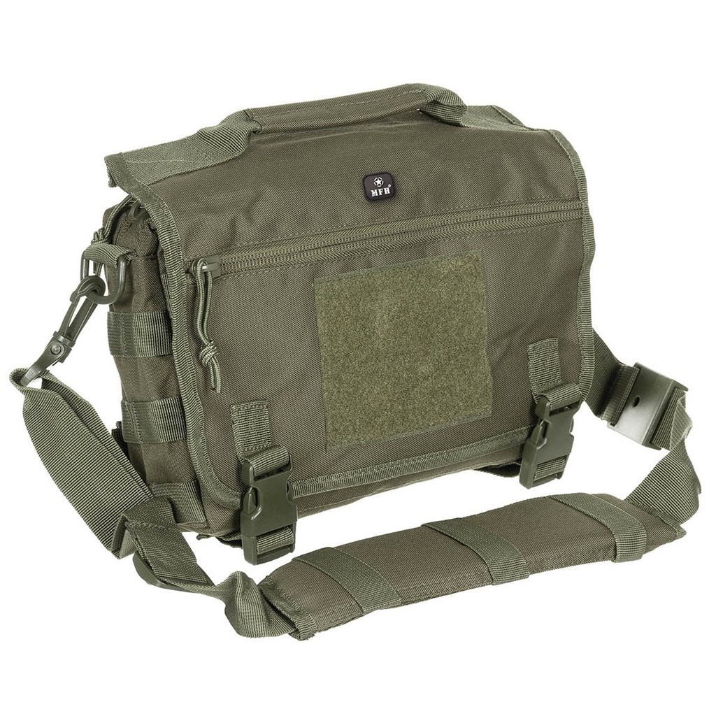 Bolsa bandolera MOLLE negra, 28 x 19 x 6,5 cm, 100% poliéster