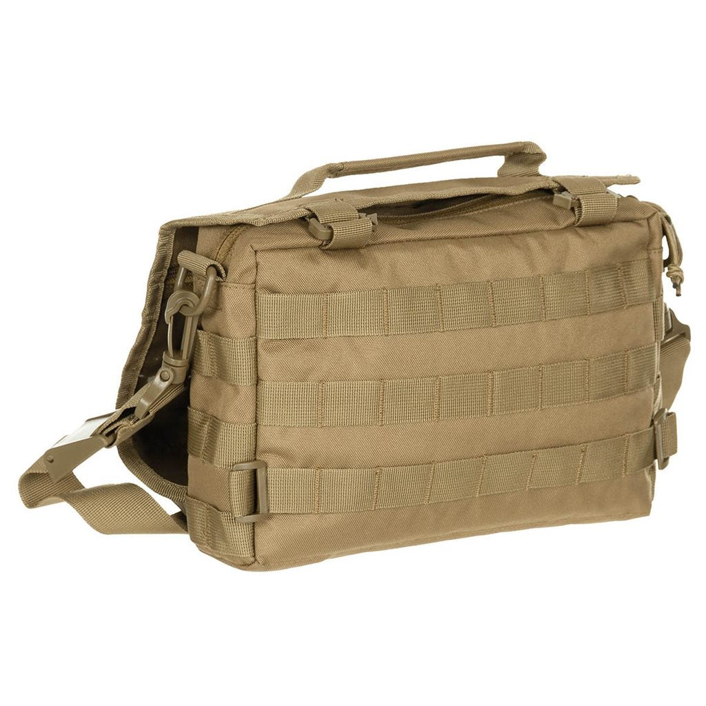 Bolsa bandolera negra con sistema MOLLE, 28 x 19 x 6,5 cm, 100% poliéster