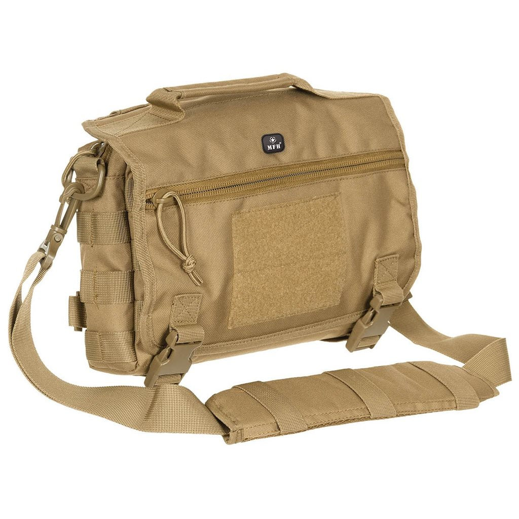 Bolsa bandolera MOLLE negra, 28 x 19 x 6,5 cm, 100% poliéster