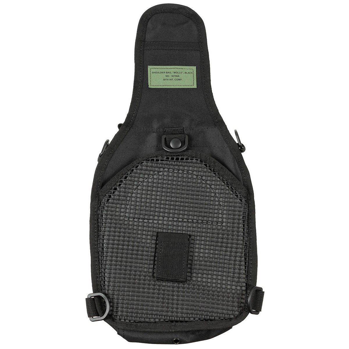 Bolsa de hombro MOLLE negra, pequeña, con correa para llevar en un solo hombro