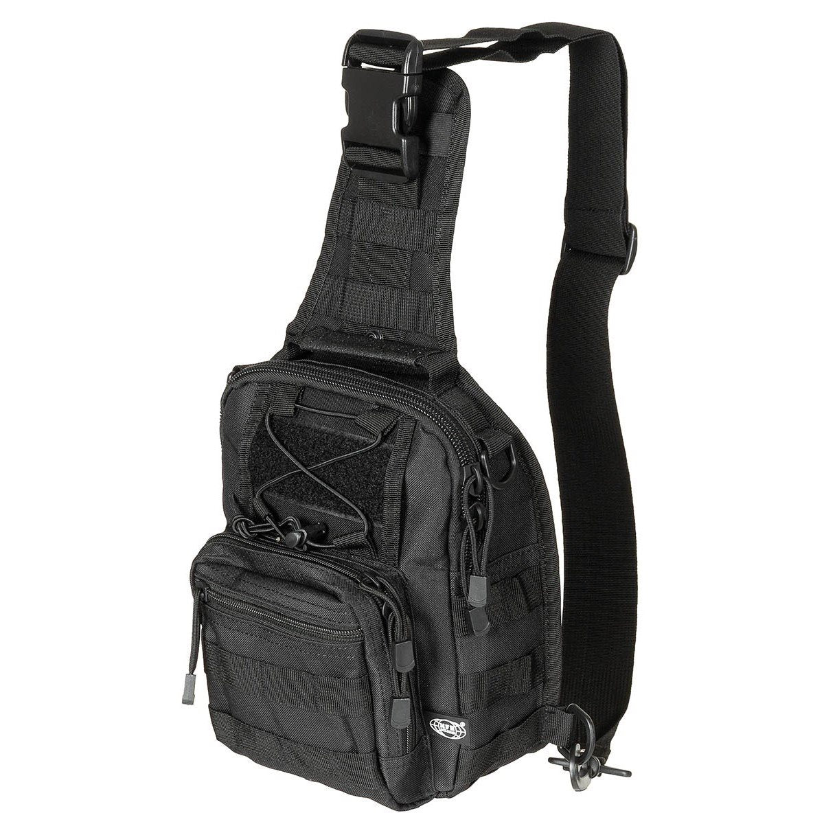 Bolsa de hombro MOLLE negra, pequeña, con correa para llevar en un solo hombro