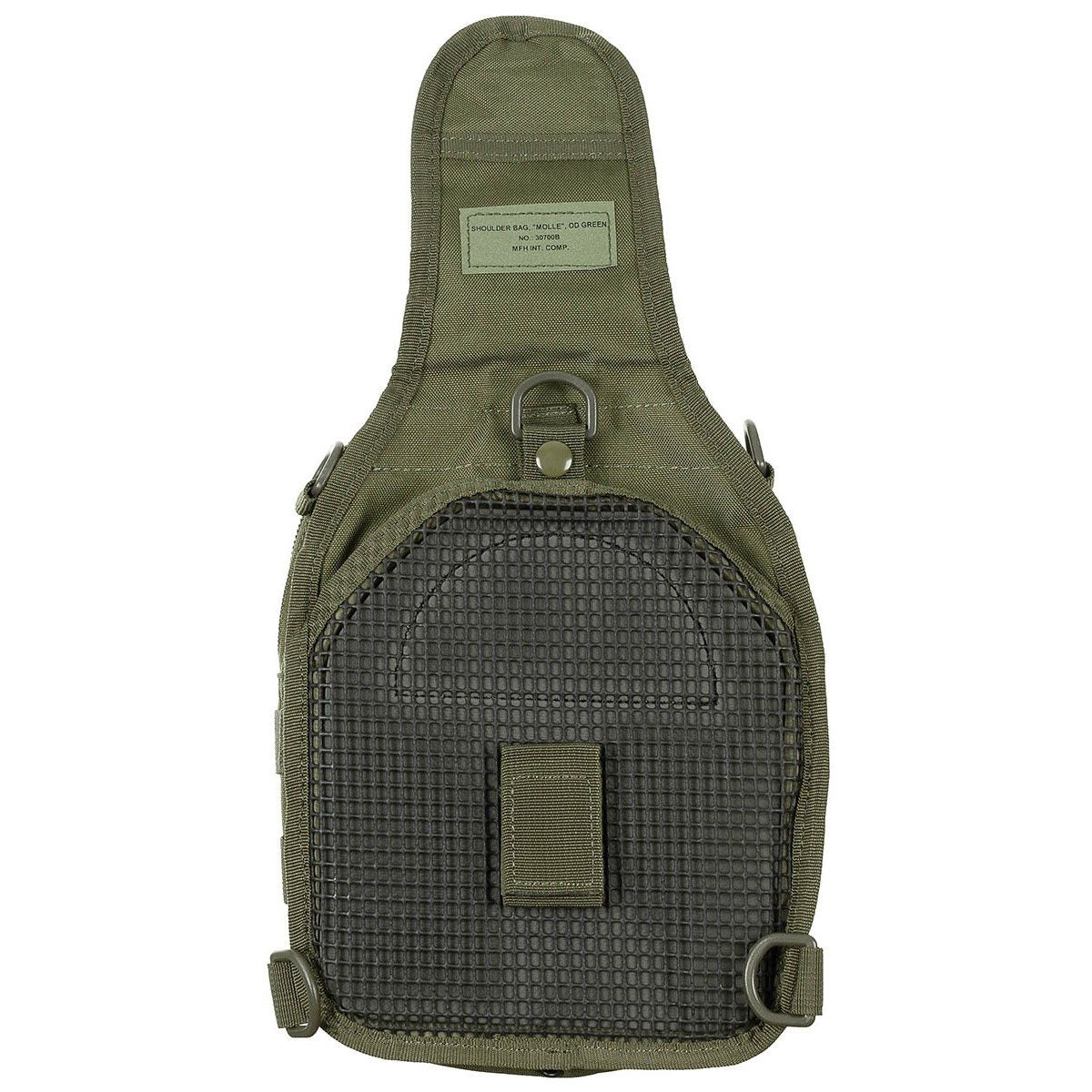 Bolsa de hombro MOLLE negra, pequeña, con correa para llevar en un solo hombro