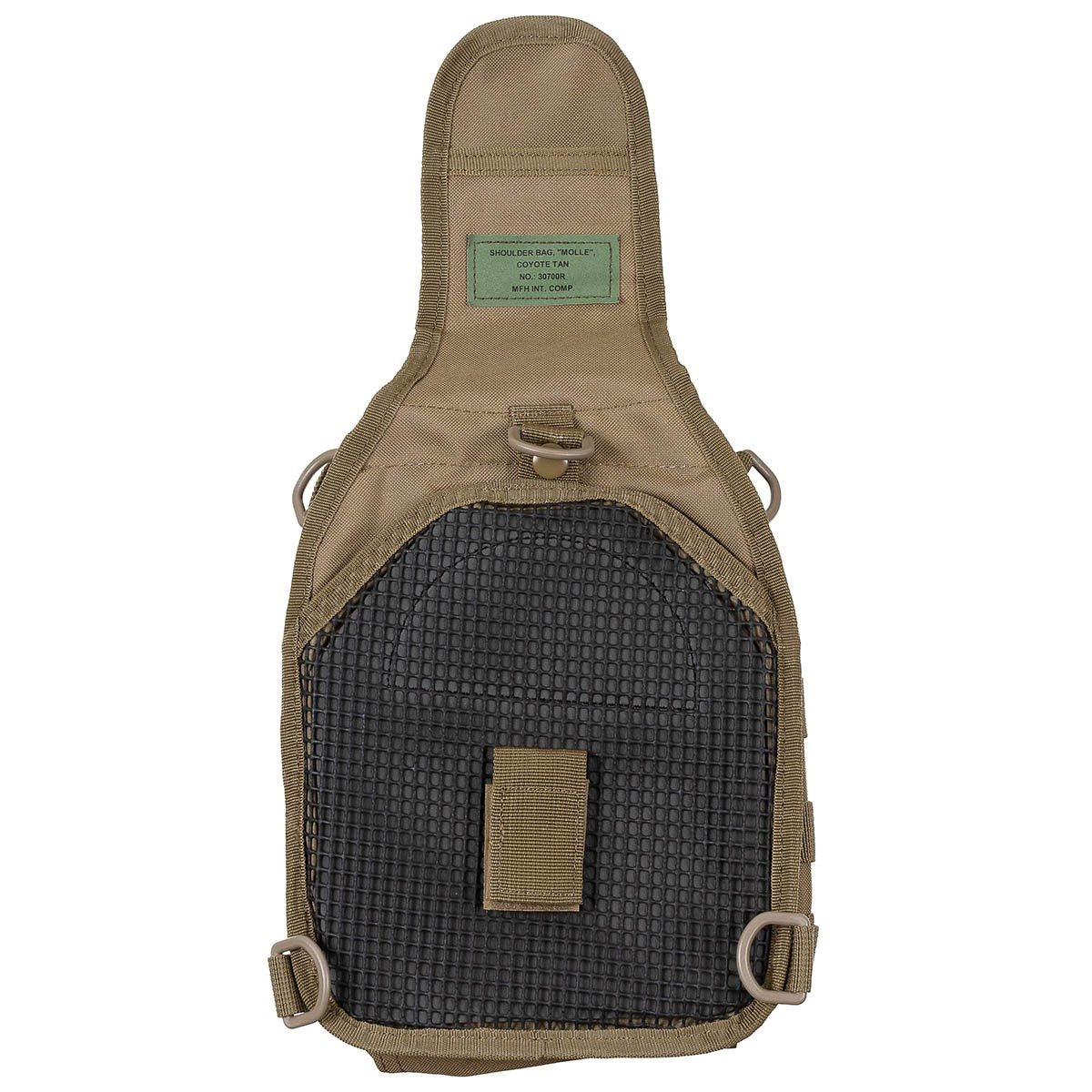 Bolsa de hombro MOLLE negra, pequeña, con correa para llevar en un solo hombro