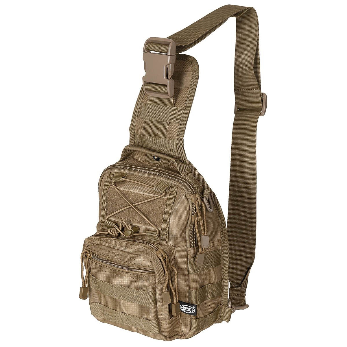Bolsa de hombro MOLLE negra, pequeña, con correa para llevar en un solo hombro