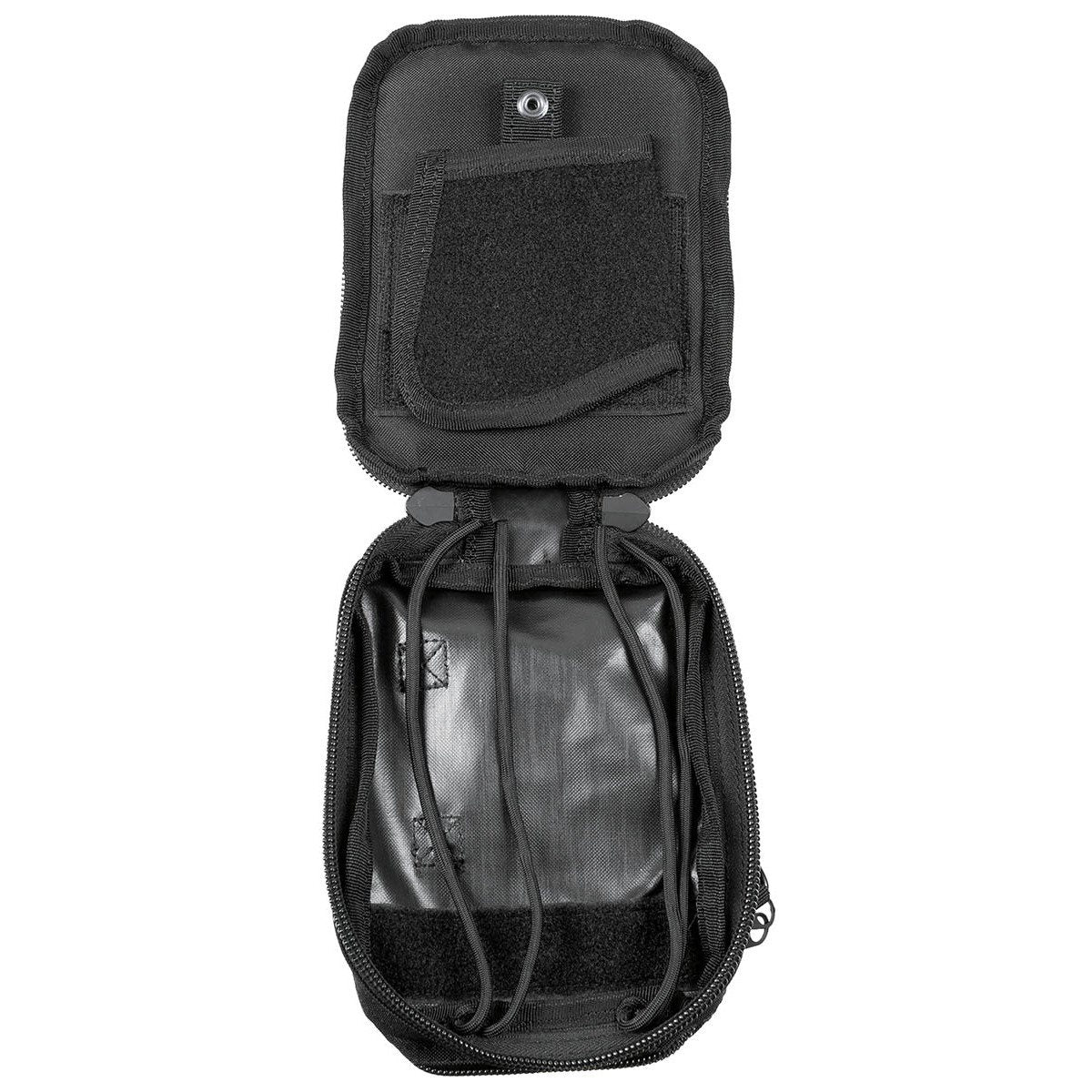 Bolso bandolera negro con correa extraíble y 6 bolsillos, 13x18x8 cm