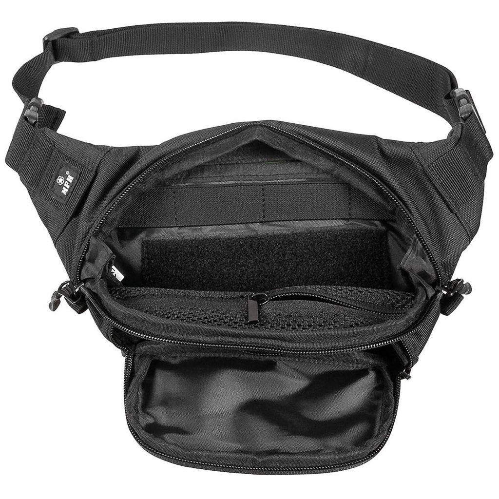 Riñonera táctica negra con panel Velcro