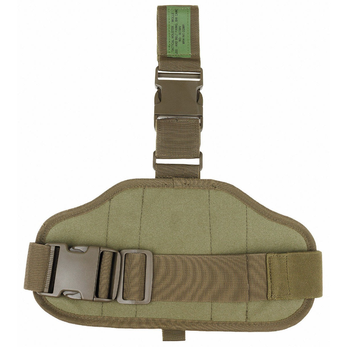 Funda pistolera de muslo MOLLE Flecktarn con correas FASTEX y bolsillos para tres cargadores