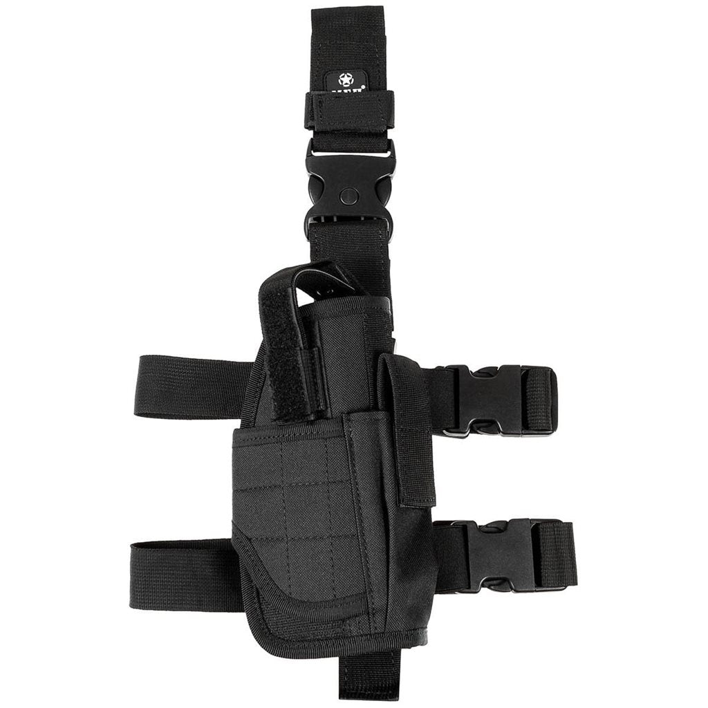 Funda muslera para pistola derecha negra con bolsillos para tres cargadores y correas ajustables FASTEX