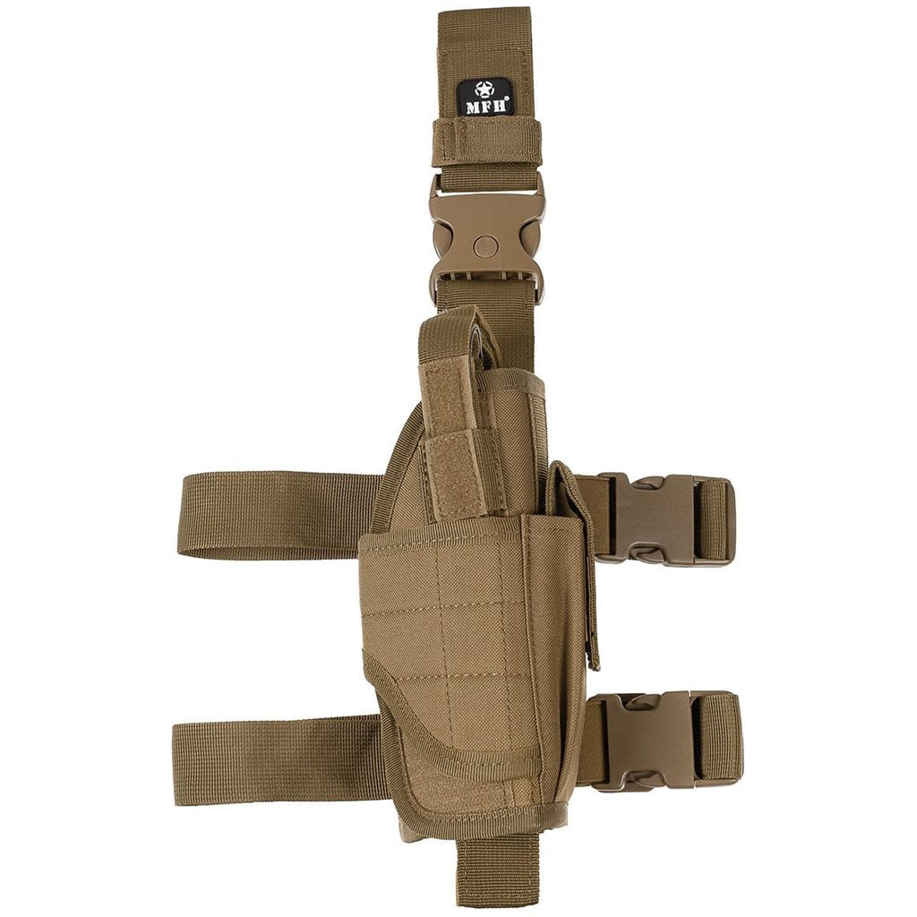 Funda muslera para pistola derecha negra con bolsillos para tres cargadores y correas ajustables FASTEX