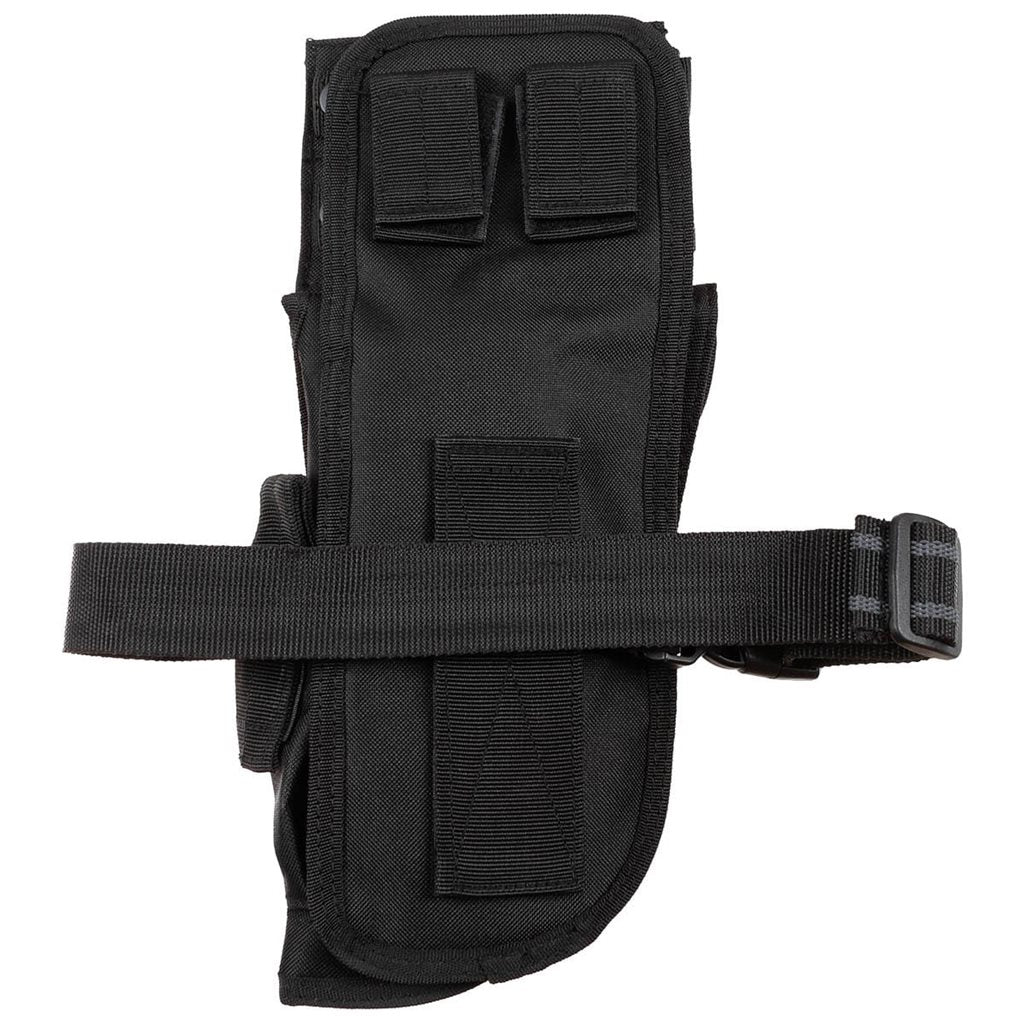 Funda muslera táctica negra para pistola y cargadores, mano derecha
