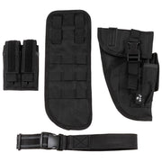 Funda muslera táctica negra para pistola y cargadores, mano derecha
