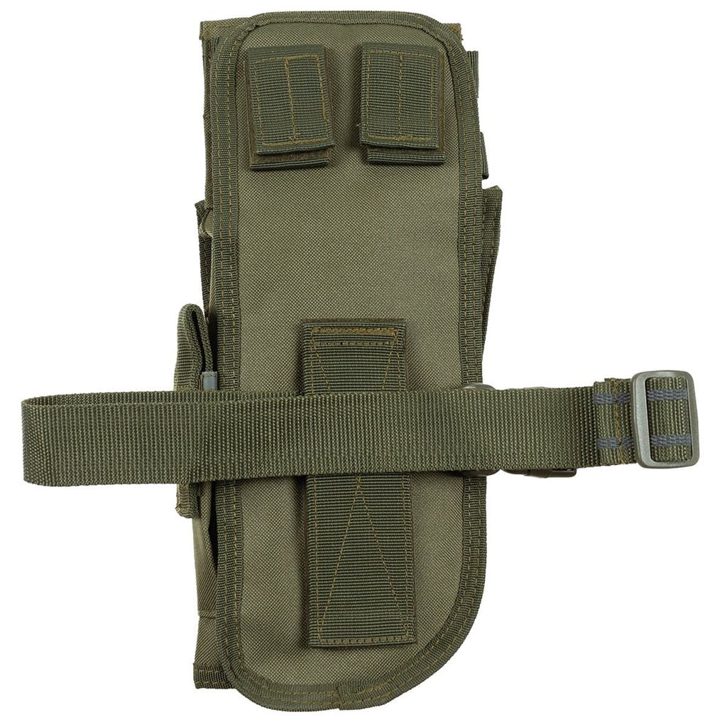 Funda táctica de muslo derecha verde para pistola y cargadores (30716B)
