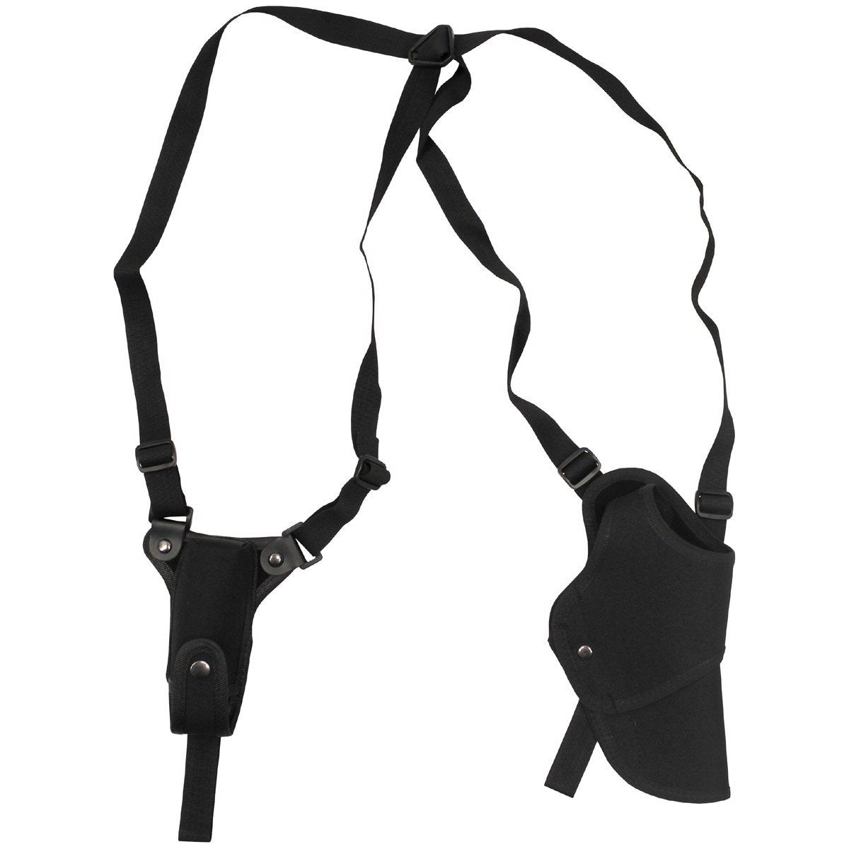 Funda axilar para pistola con bolsillo para cargador, negra