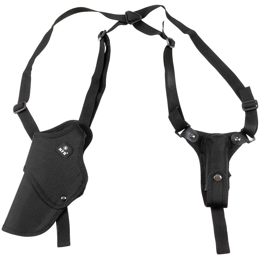 Funda axilar izquierda con bolsillo para cargador, negra, 100% poliéster
