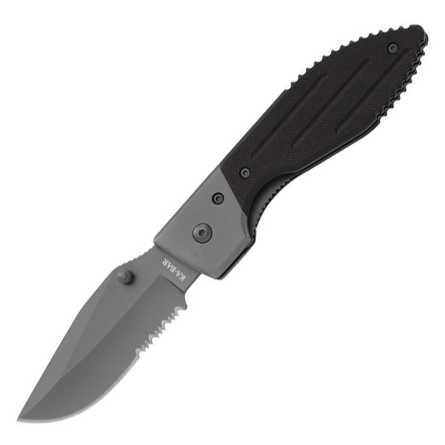Navaja de bolsillo Ka-Bar WARTHOG II con filo combinado (vista cerrada)