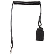 Cable de seguridad telefónico para pistola negro con mosquetón