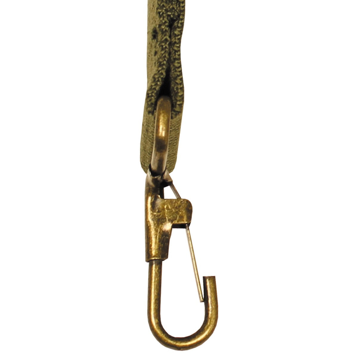 Correa de lona verde con mosquetones metálicos, 75-125 cm de longitud y 3,8 cm de ancho