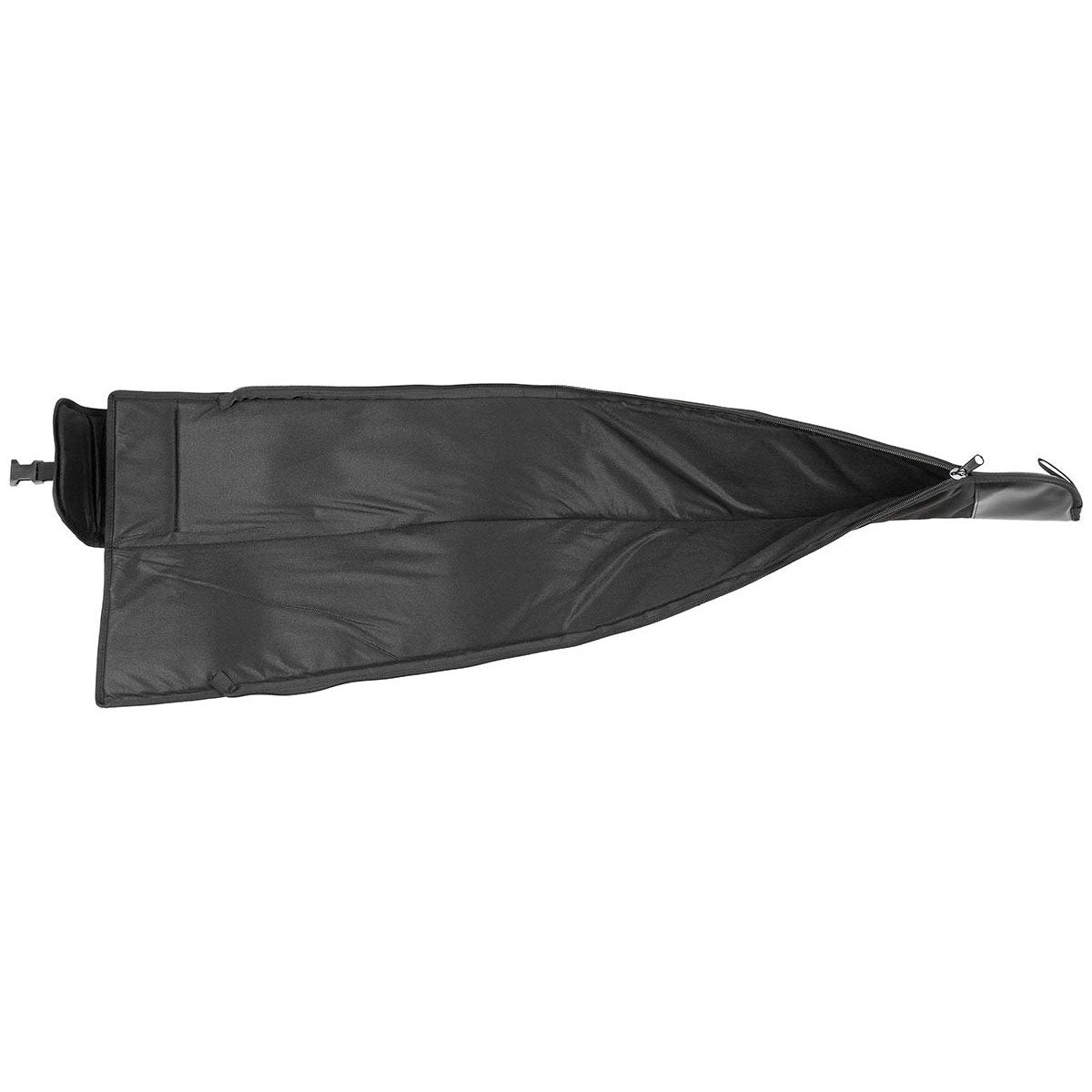 Funda para rifle forrada negra de nylon con cremallera, bolsillo exterior y correa desmontable
